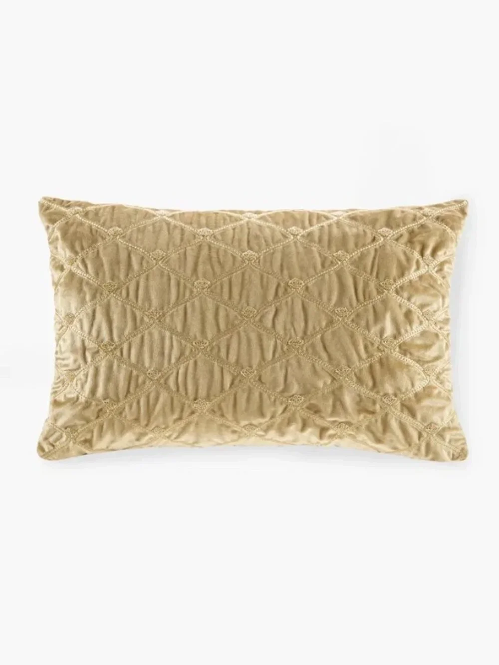 Croscill Aumont Luxury Decor Pillow • 22x15 Oblong Velvet Hand Beaded Accent